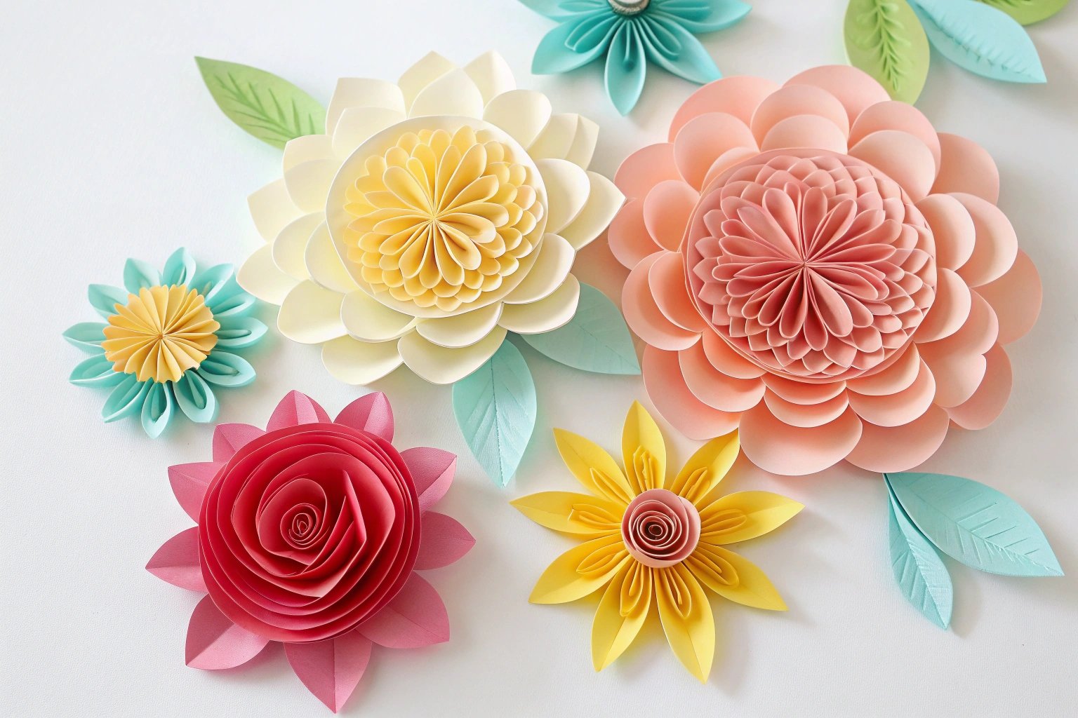Different types of tissue paper flowers