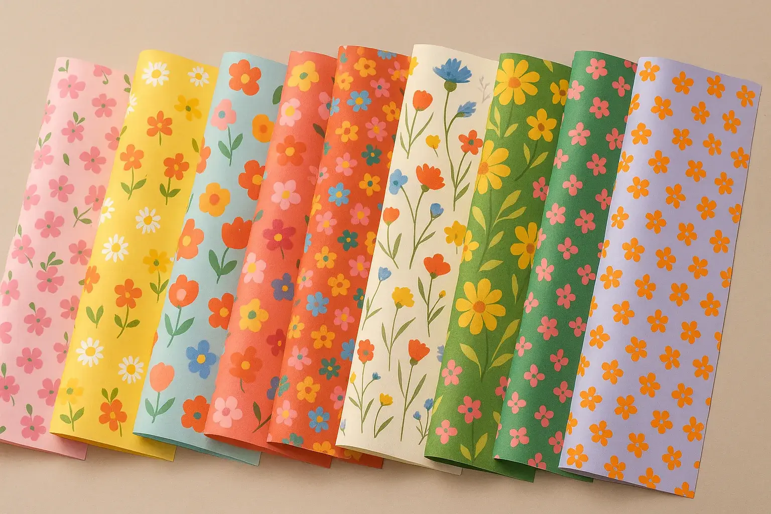 a florist creating a bouquet with layered pink and white Korean style paper