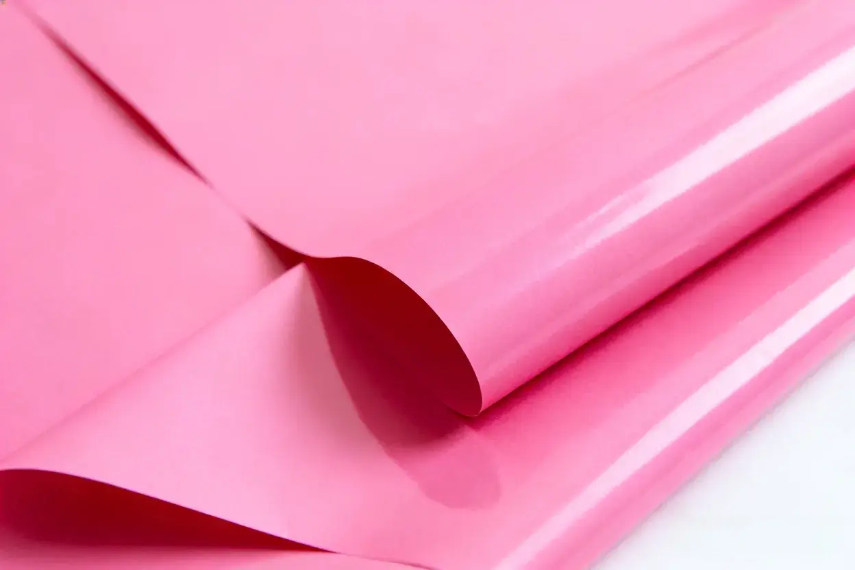waterproof coating on pink flower wrapping paper