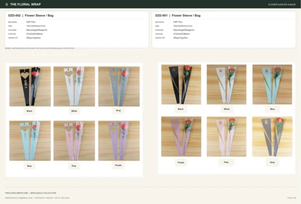 tfw-catalog-page-195 DZD-001 - OPP Film Flower Sleeve / Bag