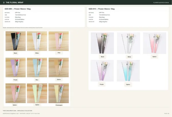 tfw-catalog-page-199 DZD-010 - OPP Film Flower Sleeve / Bag