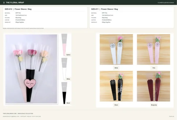 tfw-catalog-page-200 DZD-011 - OPP Film Flower Sleeve / Bag