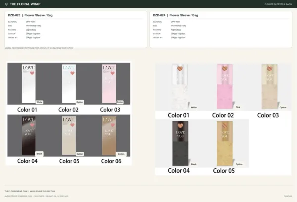 tfw-catalog-page-206 DZD-023 - OPP Film Flower Sleeve / Bag