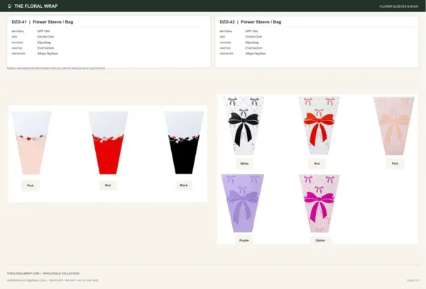 tfw-catalog-page-215 DZD-41 - OPP Film Flower Sleeve / Bag