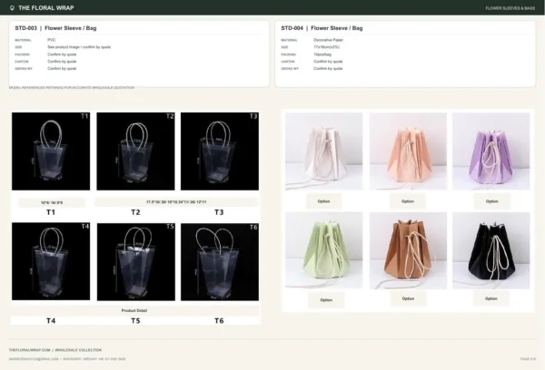 tfw-catalog-page-219 STD-003 - PVC Flower Sleeve / Bag
