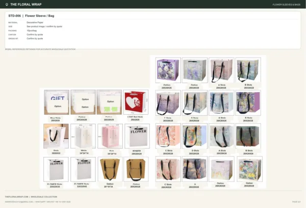 tfw-catalog-page-221 STD-006 - Decorative Paper Flower Sleeve / Bag
