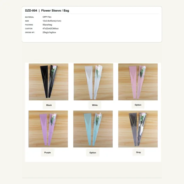 tfw-sku-dzd-004 DZD-004 - OPP Film Flower Sleeve / Bag