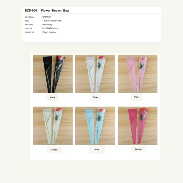 tfw-sku-dzd-008 DZD-008 - OPP Film Flower Sleeve / Bag
