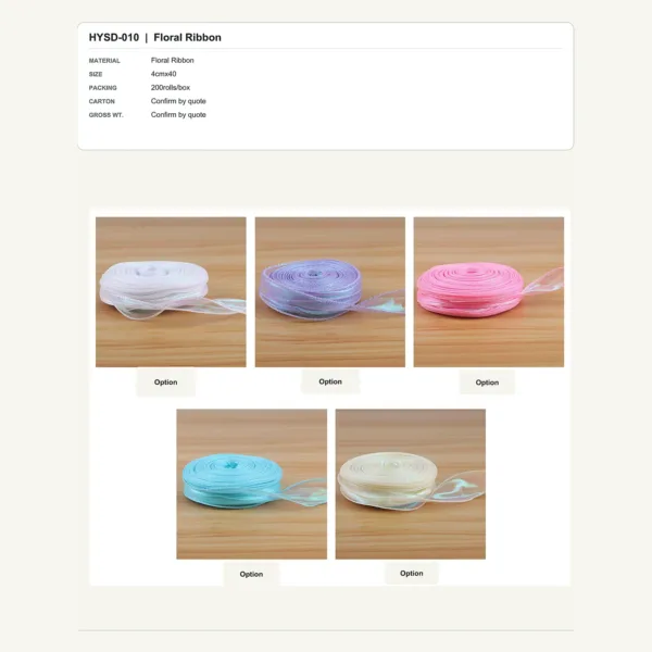 tfw-sku-hysd-010 HYSD-010 - Floral Ribbon Floral Ribbon