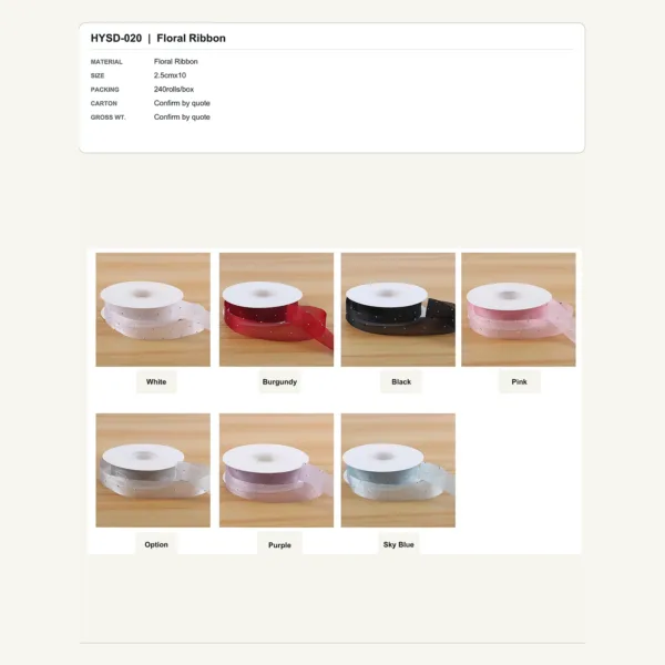 tfw-sku-hysd-020 HYSD-020 - Floral Ribbon Floral Ribbon