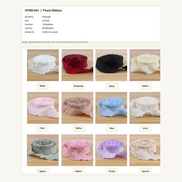 tfw-sku-hysd-041 HYSD-041 - Polyester Floral Ribbon