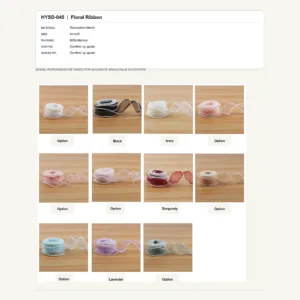 HYSD-045 - Decorative Mesh Floral Ribbon