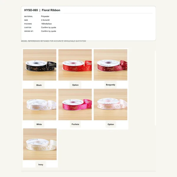 tfw-sku-hysd-065 HYSD-065 - Polyester Floral Ribbon