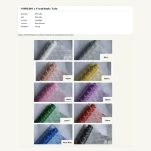 HYWS-008 - 50cmx5y Floral Mesh / Tulle