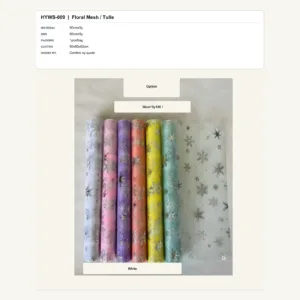 HYWS-009 - 50cmx5y Floral Mesh / Tulle
