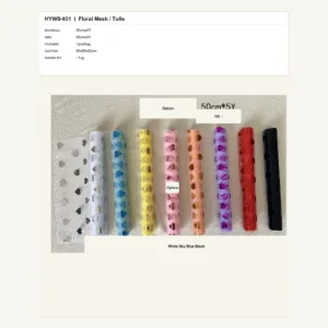 HYWS-031 - 50cmx5Y Floral Mesh / Tulle