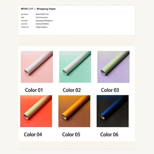 tfw-sku-myhc-117 MYHC-117 - Matte BOPP Film Flower Wrapping Paper