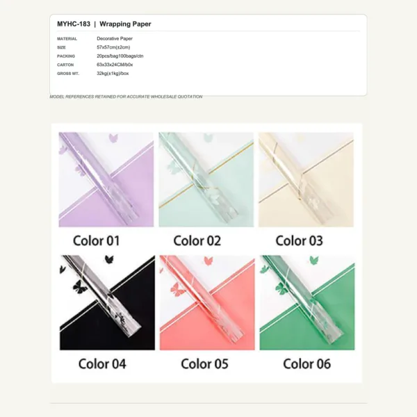 tfw-sku-myhc-183 MYHC-183 - Decorative Paper Flower Wrapping Paper