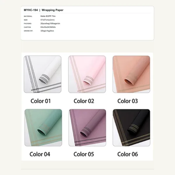 MYHC-194 - Matte BOPP Film Flower Wrapping Paper