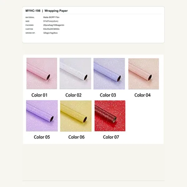 MYHC-198 - Matte BOPP Film Flower Wrapping Paper