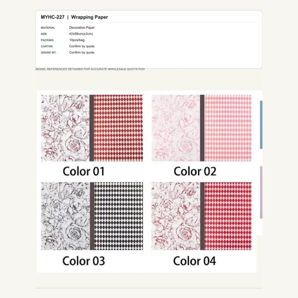 tfw-sku-myhc-227 MYHC-227 - Decorative Paper Flower Wrapping Paper