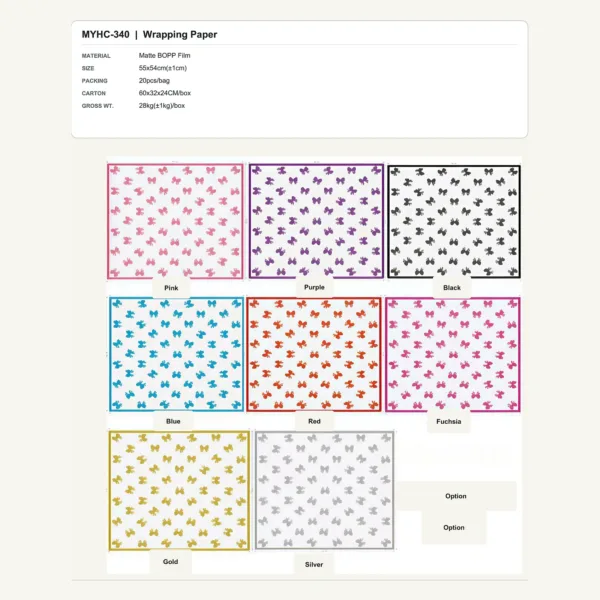 tfw-sku-myhc-340 MYHC-340 - Matte BOPP Film Flower Wrapping Paper