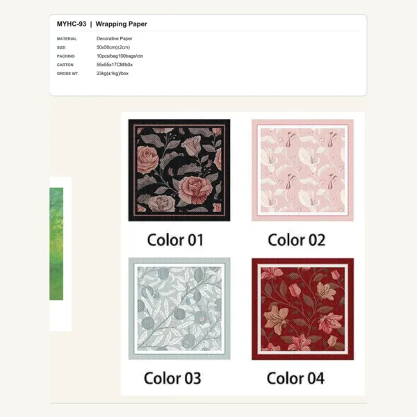 tfw-sku-myhc-93 MYHC-93 - Decorative Paper Flower Wrapping Paper