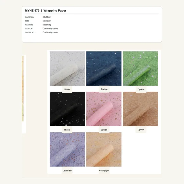 tfw-sku-myhz-375 MYHZ-375 - 50x70cm Flower Wrapping Paper